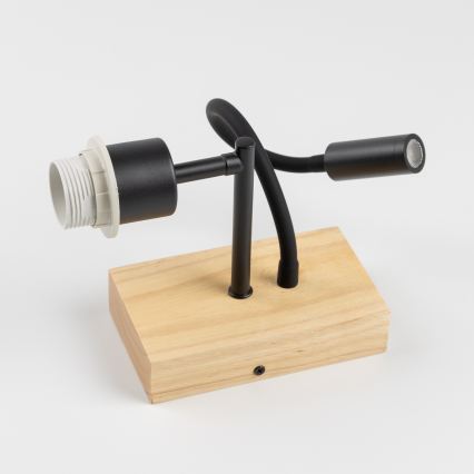 BRILAGI - LED flexible Kinder-Wandleuchte BOBO WOOD 1xE27/25W/230V + LED/3W Eiche/Schwarz/Weiß/Tiermotive