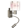 BRILAGI - LED flexible Kinder-Wandleuchte BOBO 1xE27/25W/230V + LED/3W mattchrom/weiß/rosa/Ballerinas