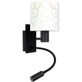 BRILAGI - LED flexible Kinder-Wandleuchte BOBO 1xE27/25W/230V + LED/3W schwarz/weiß/mit Hasenmotiv
