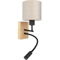 BRILAGI - LED flexible Kinder-Wandleuchte BOBO WOOD 1xE27/25W/230V + LED/3W Eiche/schwarz/beige/Punkte