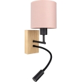 BRILAGI - LED flexible Wandleuchte BOBO WOOD 1xE27/25W/230V + LED/3W Eiche/schwarz/rosa