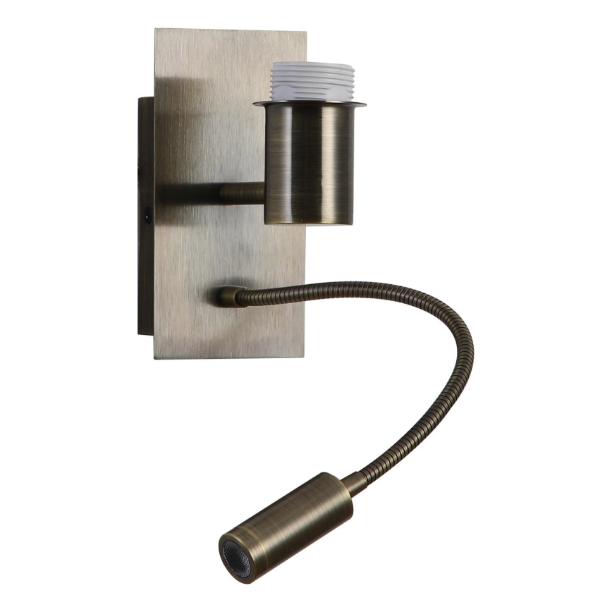 Brilagi - Flexible LED-Wandleuchte NUBILA 1xE27/25W/230V + LED/3W Messing/gelb