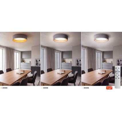 BRILAGI - LED-dimmbare Deckenleuchte VELVET SMARTIX STARS LED/36W/230V 3000-6000K Ø 55 cm grau/gold Wi-Fi Tuya Beacon + Fernbedienung