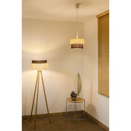 Brilagi - LED-Hängeleuchte am Kabel Boho-Style 1xE27/15W/230V Ø 25 cm creme/braun