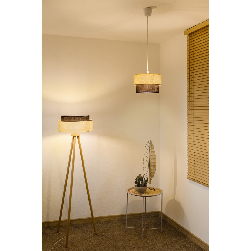 Brilagi - LED-Hängeleuchte am Kabel Boho-Style 1xE27/15W/230V Ø 25 cm creme/braun