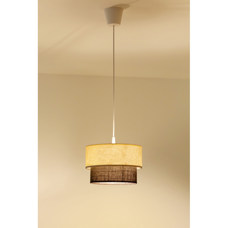 Brilagi - LED-Hängeleuchte am Kabel Boho-Style 1xE27/15W/230V Ø 25 cm creme/braun