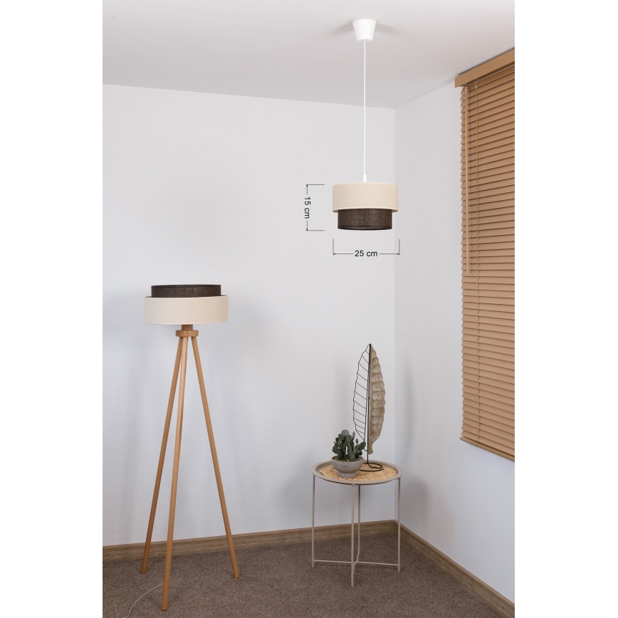 Brilagi - LED-Hängeleuchte am Kabel Boho-Style 1xE27/15W/230V Ø 25 cm creme/braun