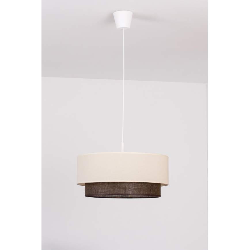 Brilagi - LED-Hängeleuchte am Kabel Boho-Style 1xE27/15W/230V Ø 40 cm creme/braun