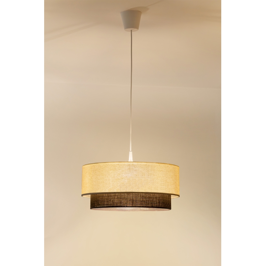 Brilagi - LED-Hängeleuchte am Kabel Boho-Style 1xE27/15W/230V Ø 40 cm creme/braun