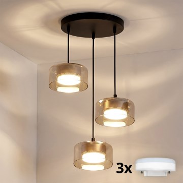 Brilagi - LED Hängeleuchte an Drahtseil AURA LUX 3xGX53/30W/230V schwarz/gold