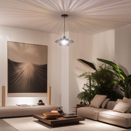 Brilagi - LED-Hängeleuchte an Drahtseil CERIA WIRE 1xE27/40W/230V Ø 38 cm schwarz