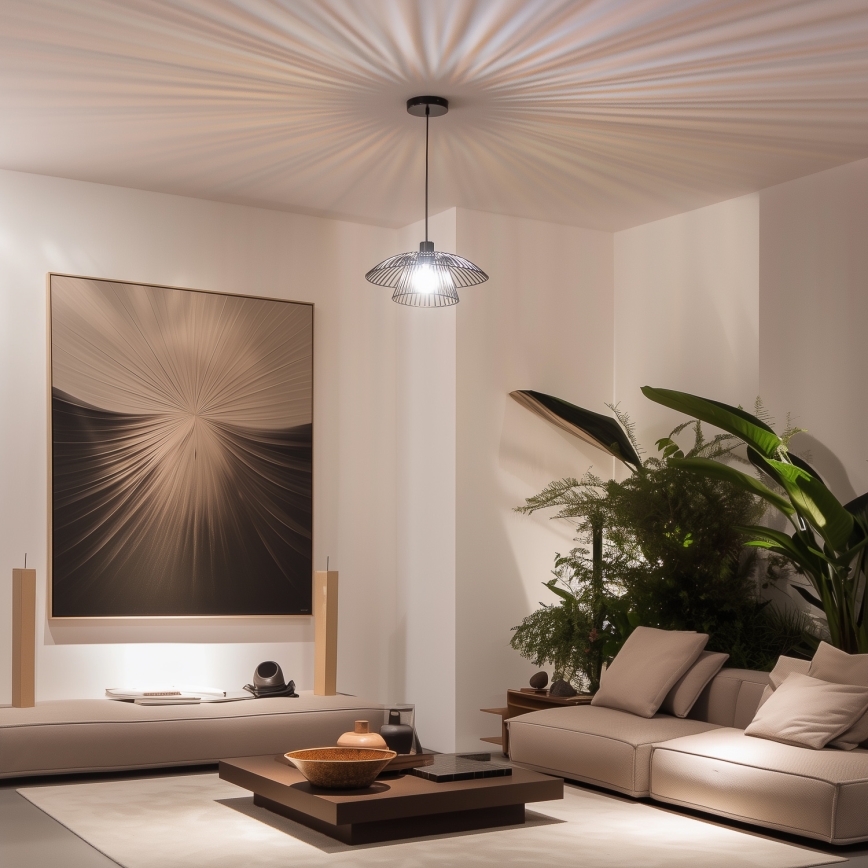 Brilagi - LED-Hängeleuchte an Drahtseil CERIA WIRE 1xE27/40W/230V Ø 38 cm schwarz