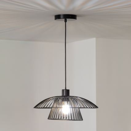 Brilagi - LED-Hängeleuchte an Drahtseil CERIA WIRE 1xE27/40W/230V Ø 38 cm schwarz