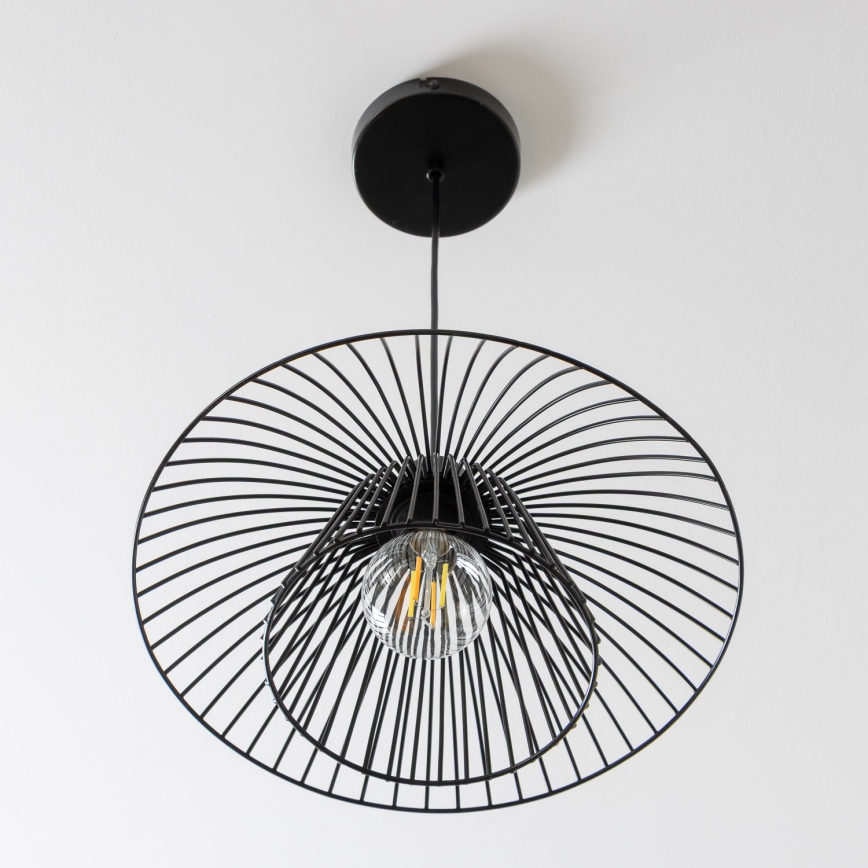 Brilagi - LED-Hängeleuchte an Drahtseil CERIA WIRE 1xE27/40W/230V Ø 38 cm schwarz