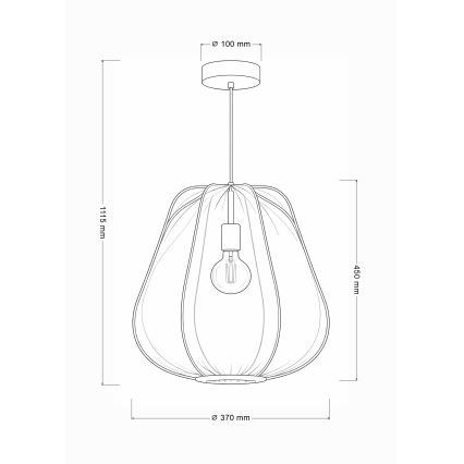 Brilagi - LED Hängeleuchte an Kabel ARVEN 1xE27/8W/230V Ø 37 cm schwarz