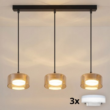Brilagi - LED Hängeleuchte an Kabel AURA LUX 3xGX53/30W/230V schwarz/gold