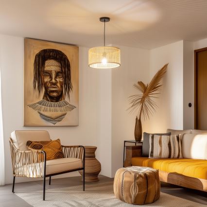 Brilagi - LED-Hängeleuchte an Kabel CERIA BOHO 1xE27/40W/230V Ø 40 cm Bambus