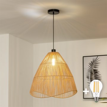 Brilagi - LED-Hängeleuchte an Kabel CERIA BOHO 1xE27/40W/230V Ø 70 cm braun