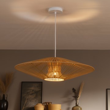 Brilagi - LED-Hängeleuchte an Kabel CERIA BOHO 1xE27/40W/230V Ø 70 cm weiß/braun