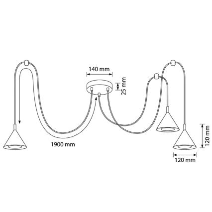 BRILAGI - LED Hängeleuchte an Kabel CONE TRIPLE SPIDER 3xGX53/15W/230V beige