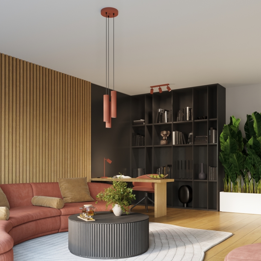 Brilagi - LED-Hängeleuchte an Kabel CRESTO 3xGU10/10W/230V rot