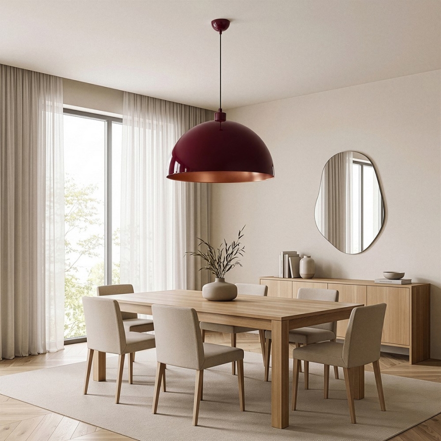BRILAGI - LED-Hängeleuchte an Kabel METALO 1xE27/40W/230V Ø 60 cm burgunderrot/kupferfarben