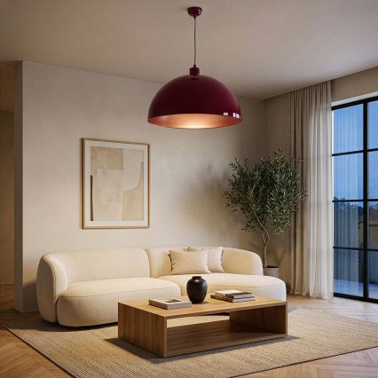 BRILAGI - LED-Hängeleuchte an Kabel METALO 1xE27/40W/230V Ø 60 cm burgunderrot/kupferfarben