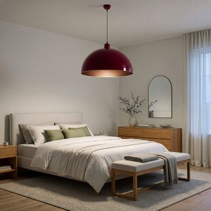 BRILAGI - LED-Hängeleuchte an Kabel METALO 1xE27/40W/230V Ø 60 cm burgunderrot/kupferfarben