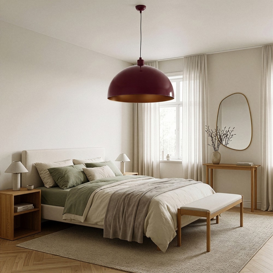 BRILAGI - LED-Hängeleuchte an Kabel METALO 1xE27/40W/230V Ø 60 cm burgunderrot/kupferfarben