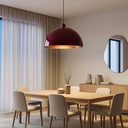 BRILAGI - LED-Hängeleuchte an Kabel METALO 1xE27/40W/230V Ø 60 cm burgunderrot/kupferfarben