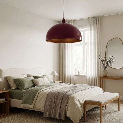 BRILAGI - LED-Hängeleuchte an Kabel METALO 1xE27/40W/230V Ø 60 cm burgunderrot/kupferfarben