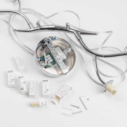 Brilagi - LED-Hängeleuchte an Kabel MISTEL 6xG9/3W/230V schwarz/chrom/rauchglas