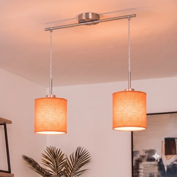 Brilagi - LED-Hängeleuchte an Kabel NUBILA 2xE27/60W/230V orange