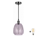 BRILAGI - LED-Hängeleuchte an Kabel RETRO GLASS 1xE27/60W/230V Ø 26 cm schwarz/rauchgrau