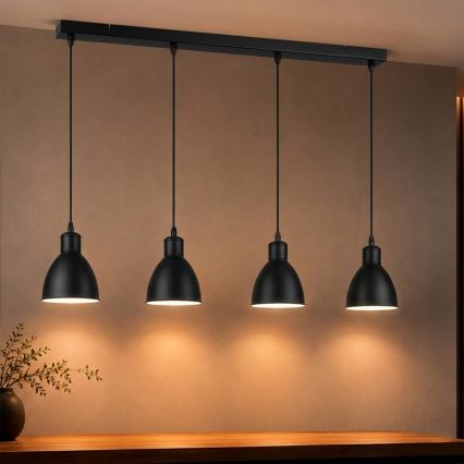 Brilagi - LED-Hängeleuchte an Kabel RIDDY 4xE27/60W/230V schwarz