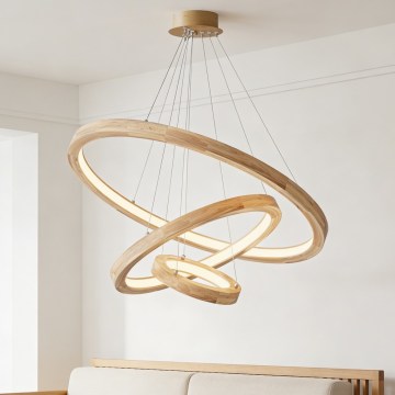 Brilagi - LED-Hängeleuchte an Kabel UMEA WOOD LED/45W/230V Ø 60 cm, Gummibaumholz