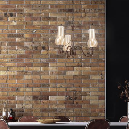 Brilagi - LED Hängeleuchte an Kette COTTAGE 3xE14/40W/230V braun