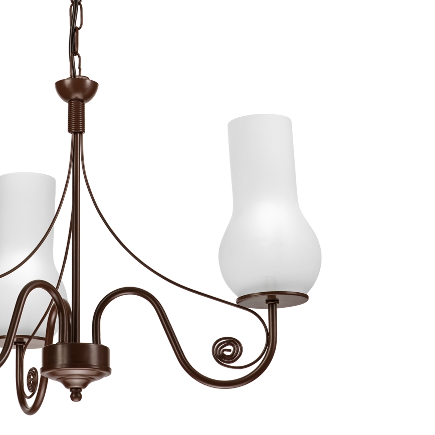 Brilagi - LED Hängeleuchte an Kette COTTAGE 3xE14/40W/230V braun/weiß