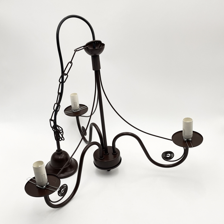 Brilagi - LED Hängeleuchte an Kette COTTAGE 3xE14/40W/230V braun/weiß