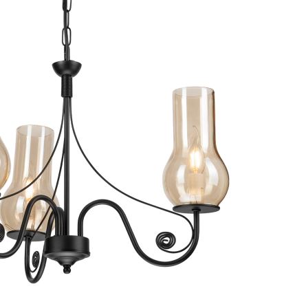 Brilagi - LED Hängeleuchte an Kette COTTAGE 3xE14/40W/230V schwarz/braun