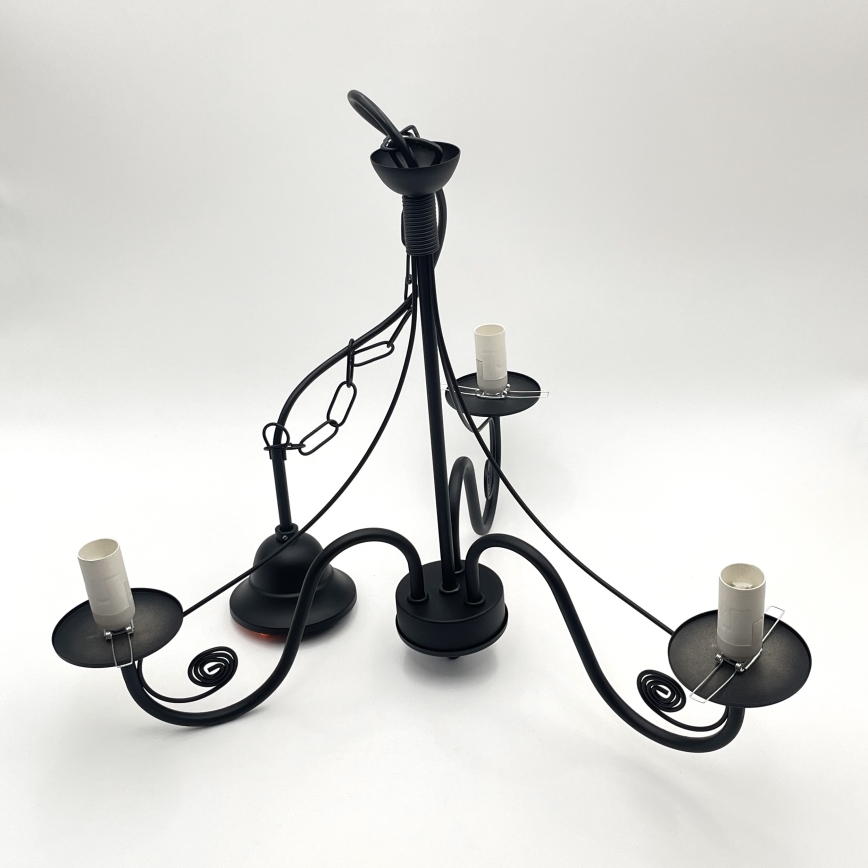 Brilagi - LED Hängeleuchte an Kette COTTAGE 3xE14/40W/230V schwarz/braun