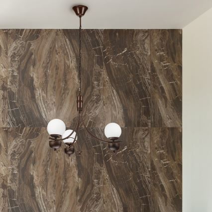 Brilagi - LED Hängeleuchte an Kette COTTAGE 3xG9/40W/230V braun/weiß