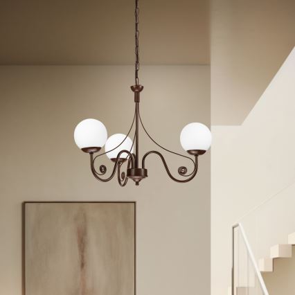 Brilagi - LED Hängeleuchte an Kette COTTAGE 3xG9/40W/230V braun/weiß