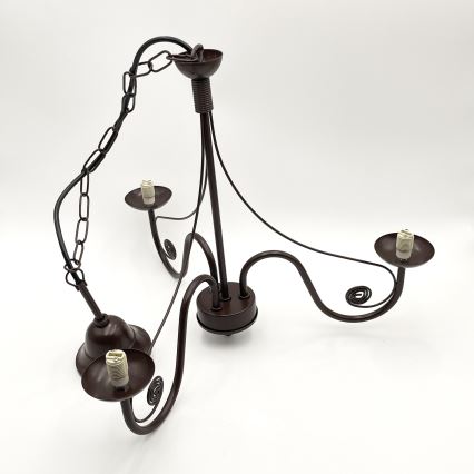 Brilagi - LED Hängeleuchte an Kette COTTAGE 3xG9/40W/230V braun/weiß