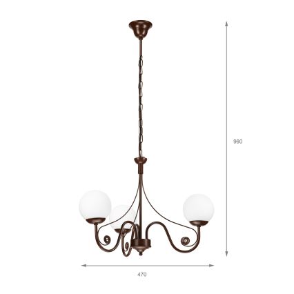 Brilagi - LED Hängeleuchte an Kette COTTAGE 3xG9/40W/230V braun/weiß