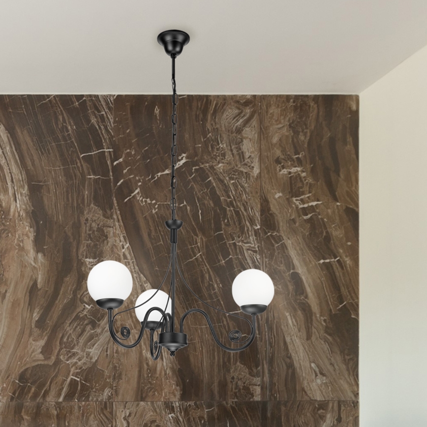 Brilagi - LED Hängeleuchte an Kette COTTAGE 3xG9/40W/230V schwarz/weiß