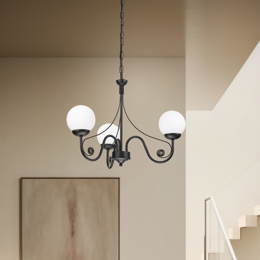 Brilagi - LED Hängeleuchte an Kette COTTAGE 3xG9/40W/230V schwarz/weiß