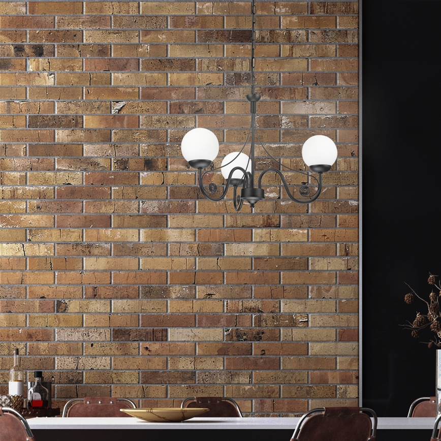 Brilagi - LED Hängeleuchte an Kette COTTAGE 3xG9/40W/230V schwarz/weiß