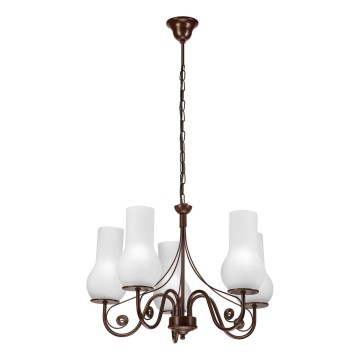 Brilagi - LED Hängeleuchte an Kette COTTAGE 5xE14/40W/230V braun/weiß