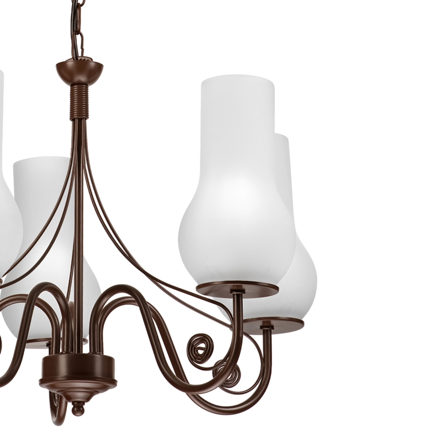 Brilagi - LED Hängeleuchte an Kette COTTAGE 5xE14/40W/230V braun/weiß